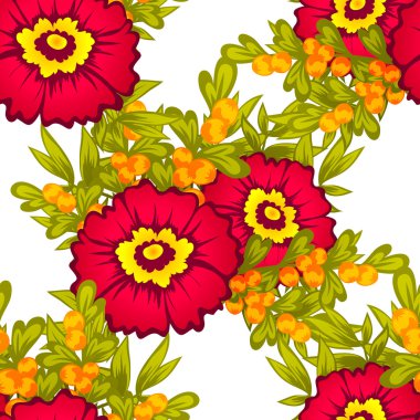 Çiçek elemanları ile soyut desen