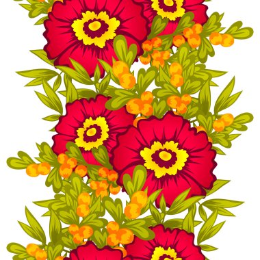 Çiçek elemanları ile soyut desen