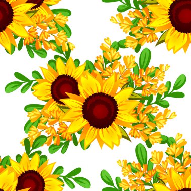 Çiçek elemanları ile soyut desen