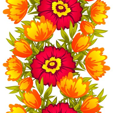 Çiçek elemanları ile soyut desen