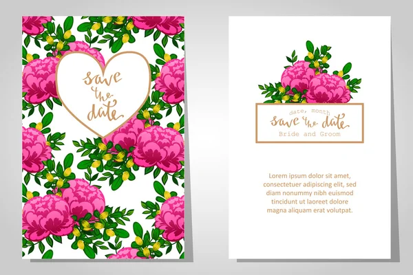 Cartes d'invitation de mariage — Image vectorielle