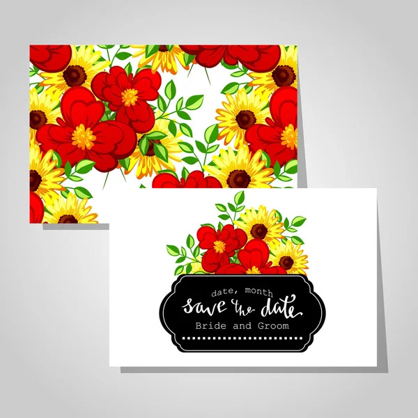 Tarjeta de invitación de boda — Vector de stock