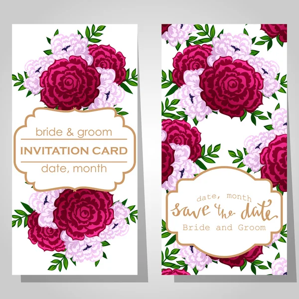 Tarjetas de invitación de boda — Archivo Imágenes Vectoriales