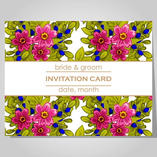 Tarjeta de invitación de boda — Vector de stock