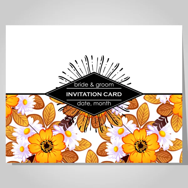 Tarjeta de invitación de boda — Vector de stock