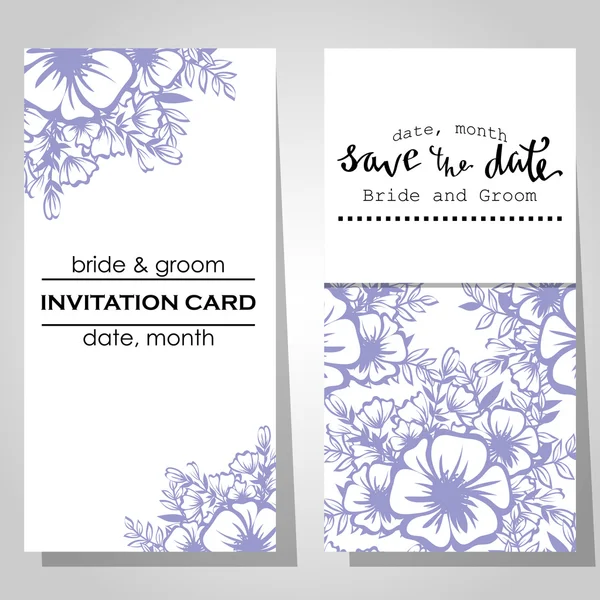 Cartes d'invitation de mariage — Image vectorielle