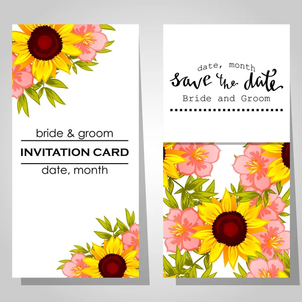 Wedding invitation cards — Stock Vector