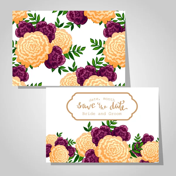 Tarjetas de invitación de boda — Vector de stock