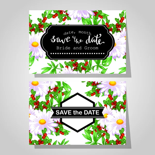 Cartes d'invitation de mariage — Image vectorielle