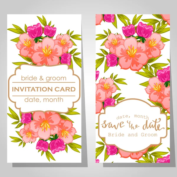 Cartes d'invitation de mariage — Image vectorielle