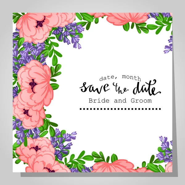 Carte d'invitation de mariage — Image vectorielle