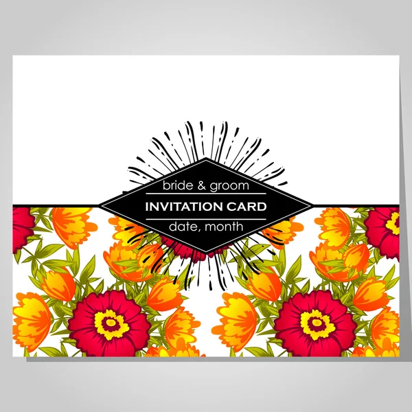 Tarjeta de invitación de boda — Vector de stock