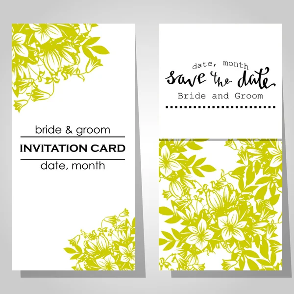 Cartes d'invitation de mariage — Image vectorielle