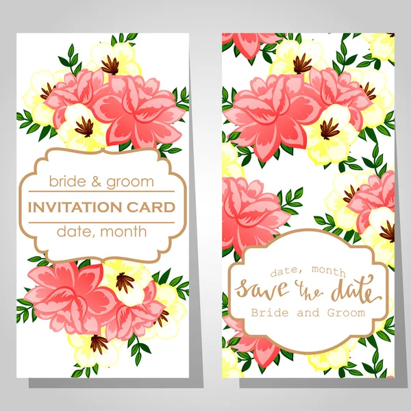 Cartes d'invitation de mariage — Image vectorielle