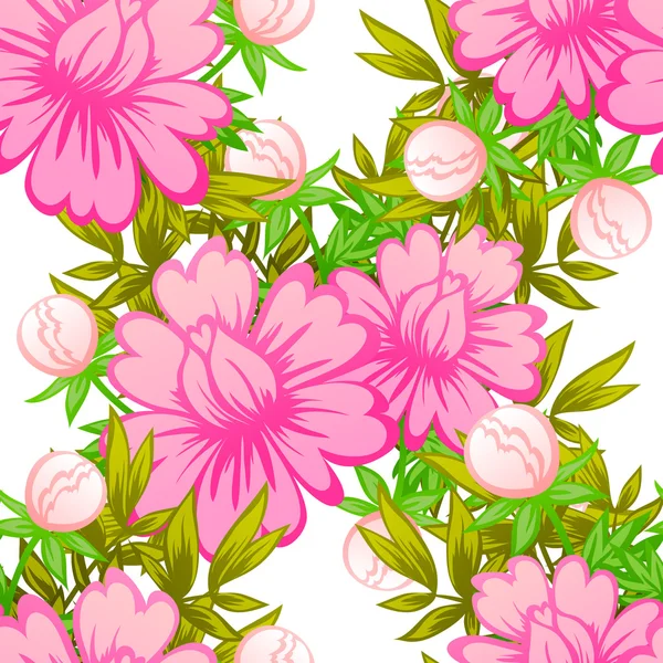 Abstracte patroon met bloemen elementen — Stockvector