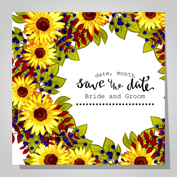 Carte d'invitation de mariage — Image vectorielle