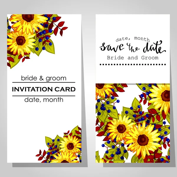 Wedding invitation cards — Stock Vector