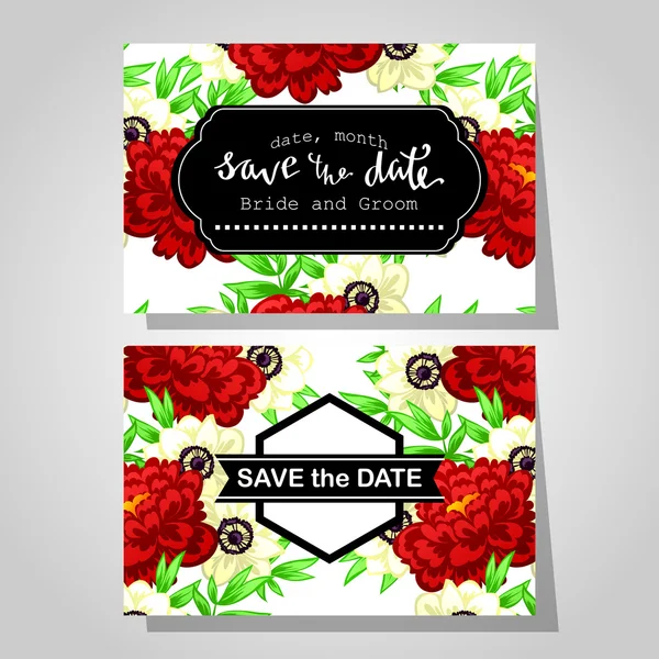 Cartes d'invitation de mariage — Image vectorielle