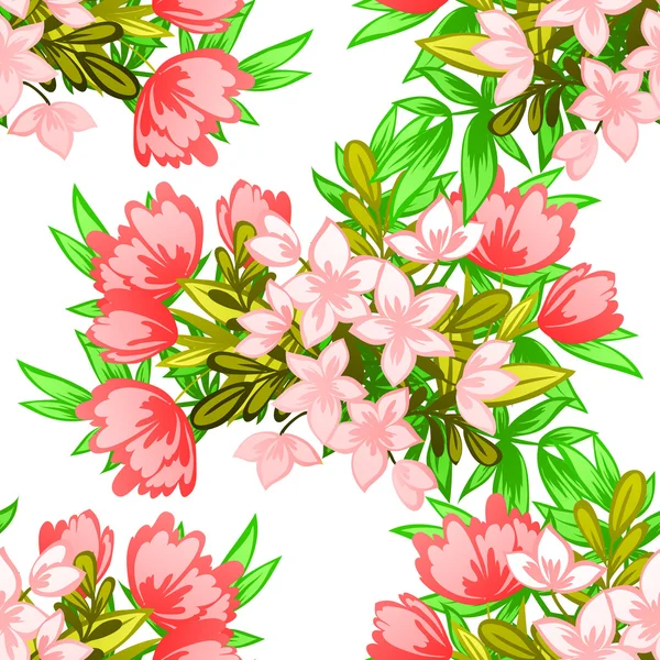 Abstracte patroon met bloemen elementen — Stockvector