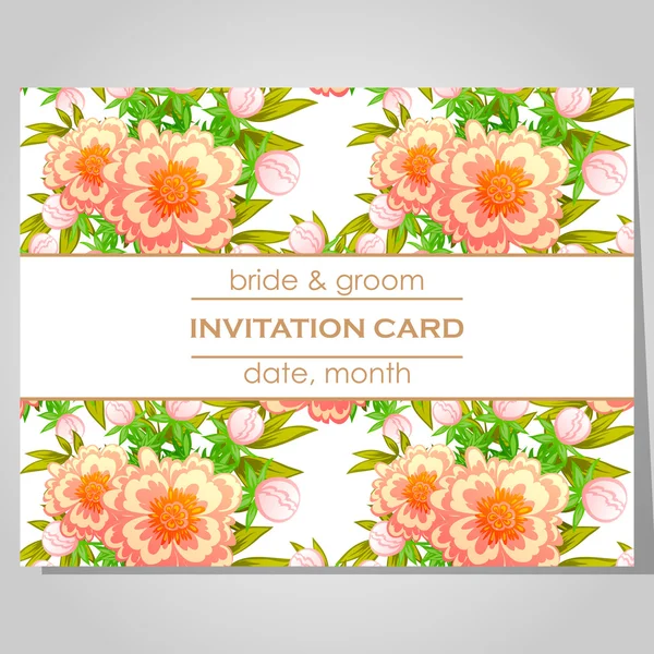 Cartão de convite de casamento — Vetor de Stock