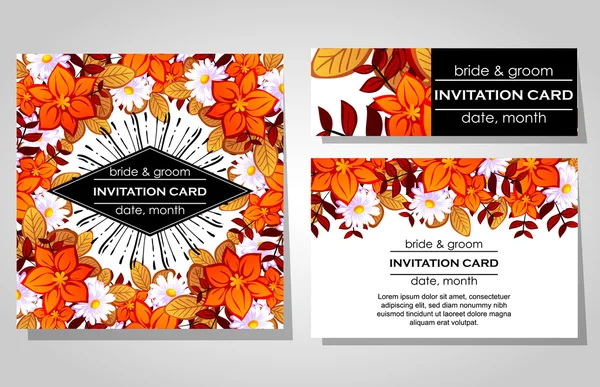 Cartes d'invitation de mariage — Image vectorielle