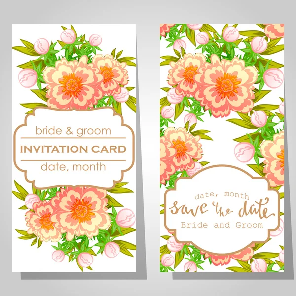 Cartes d'invitation de mariage — Image vectorielle