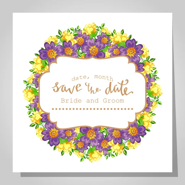 Tarjeta de invitación de boda — Vector de stock