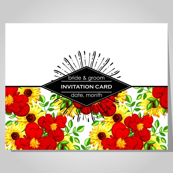 Carte d'invitation de mariage — Image vectorielle