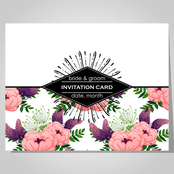 Tarjeta de invitación de boda — Vector de stock