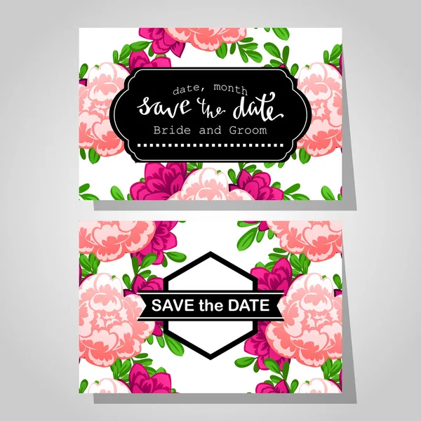 Cartes d'invitation de mariage — Image vectorielle