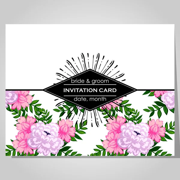 Tarjeta de invitación de boda — Vector de stock