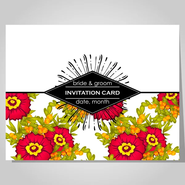 Carte d'invitation de mariage — Image vectorielle