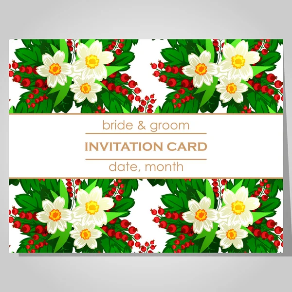 Tarjeta de invitación de boda — Vector de stock