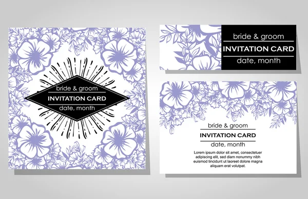 Tarjetas de invitación de boda — Vector de stock