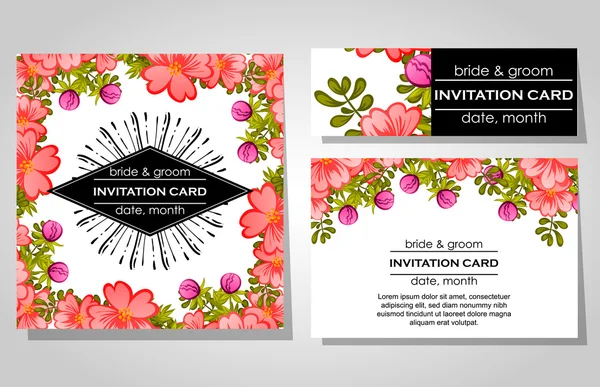 Wedding invitation cards — Stock Vector