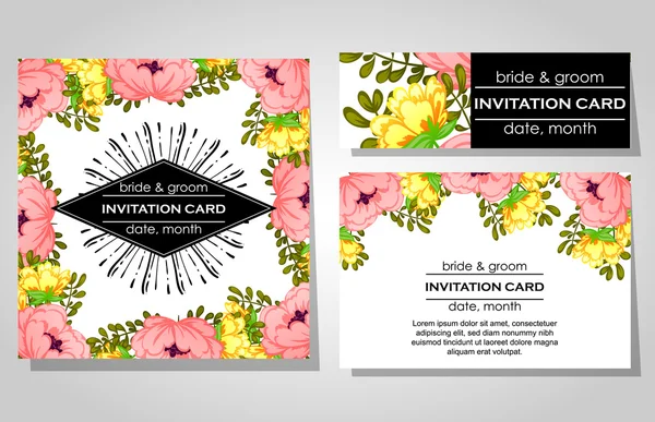 Cartes d'invitation de mariage — Image vectorielle