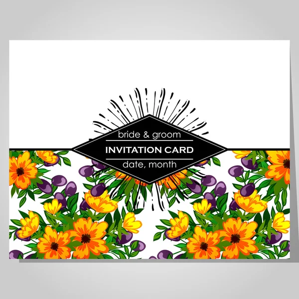 Tarjeta de invitación de boda — Vector de stock