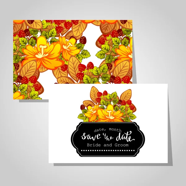 Tarjeta de invitación de boda — Vector de stock