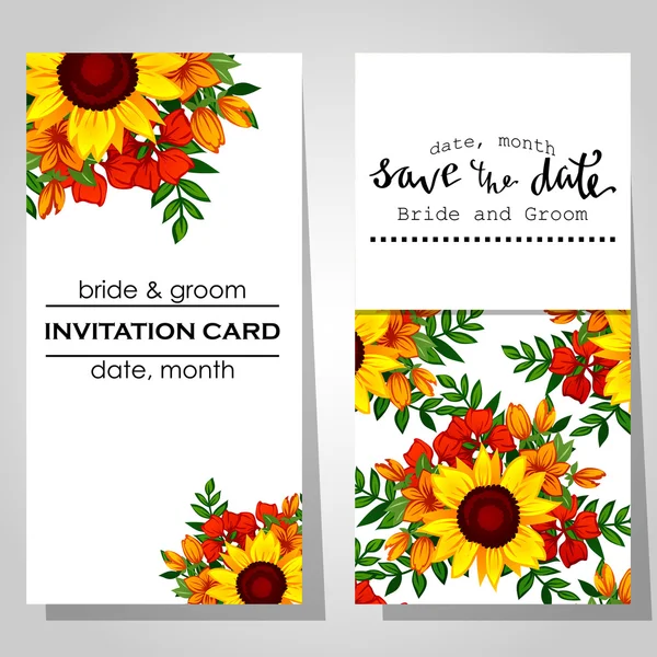 Carduri de invitație de nuntă — Vector de stoc
