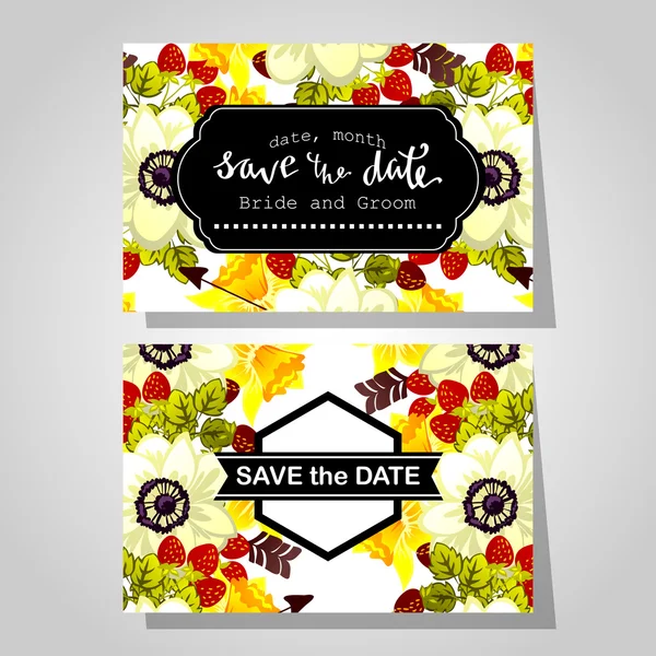 Cartes d'invitation de mariage — Image vectorielle