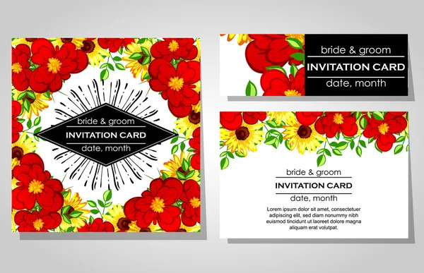 Cartes d'invitation de mariage — Image vectorielle