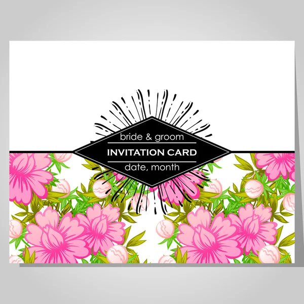 Tarjeta de invitación de boda — Vector de stock