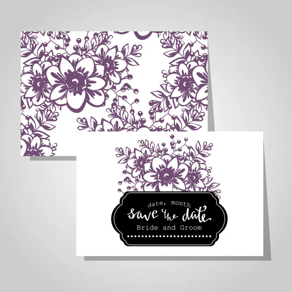 Tarjeta de invitación de boda — Vector de stock