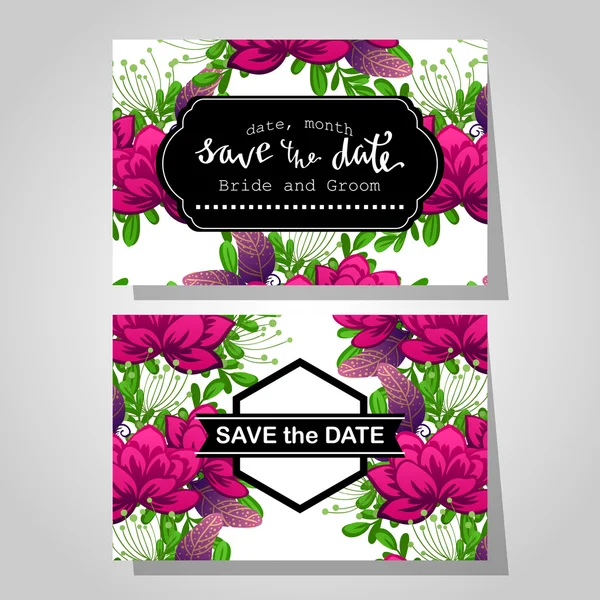 Cartes d'invitation de mariage — Image vectorielle