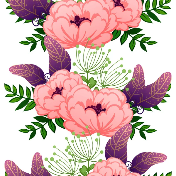 Αφηρημένη μοτίβο με floral στοιχεία — Διανυσματικό Αρχείο