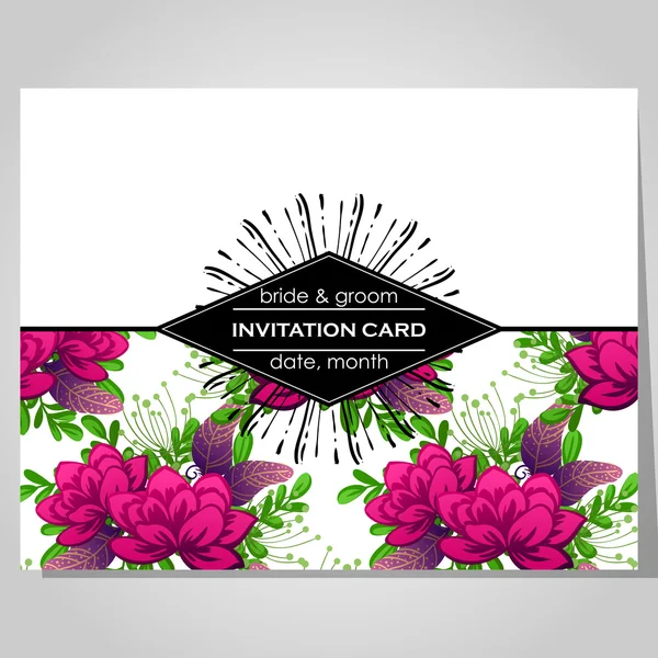 Tarjeta de invitación de boda — Vector de stock