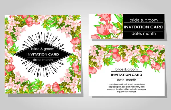 Cartes d'invitation de mariage — Image vectorielle