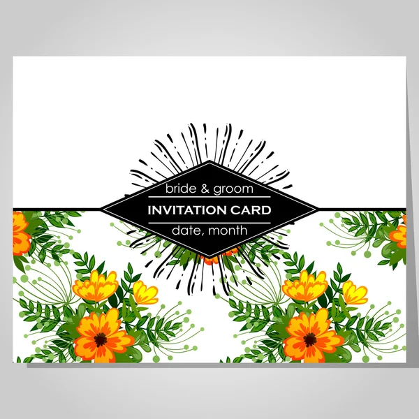 Carte d'invitation de mariage — Image vectorielle