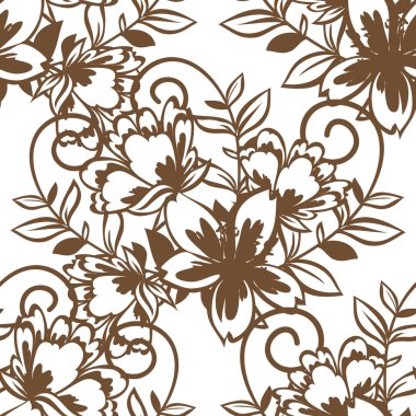 Çiçek elemanları ile soyut desen