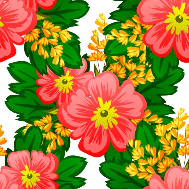 Çiçek elemanları ile soyut desen